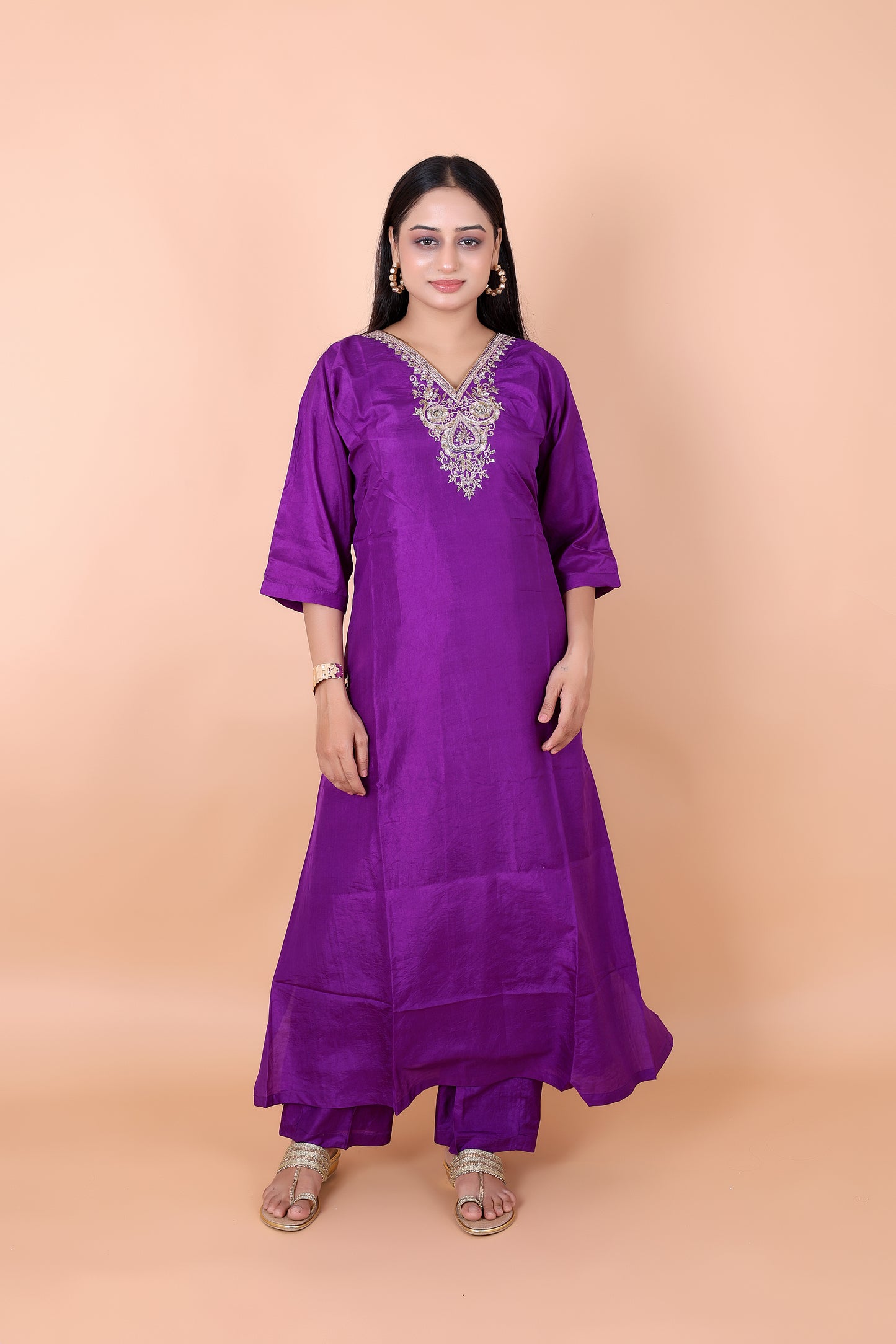 HAND-EMBROIDERED - Rich Purple kaftans