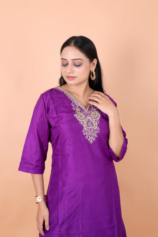 HAND-EMBROIDERED - Rich Purple kaftans