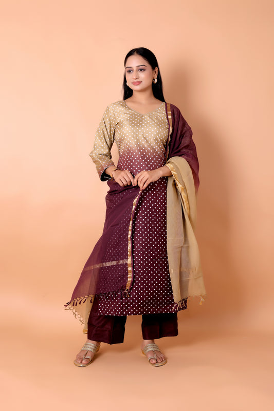 BANDHANI- Ombre Hand Tie-Dye Suit Set