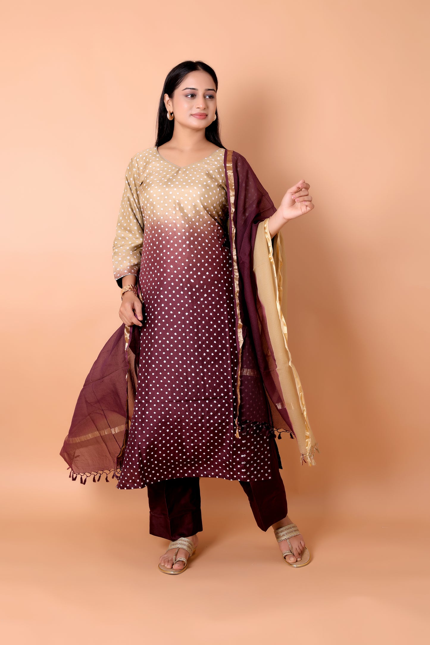 BANDHANI- Ombre Hand Tie-Dye Suit Set