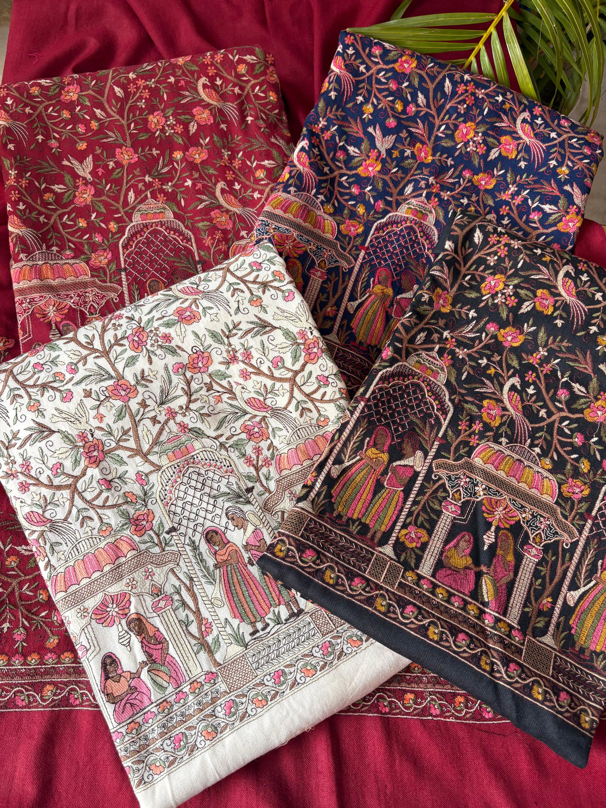 Kashmiri Pure Pashmina Embroidered Ensemble