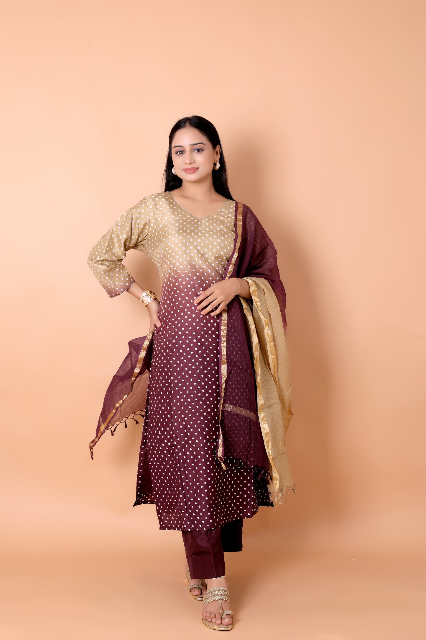 BANDHANI- Ombre Hand Tie-Dye Suit Set