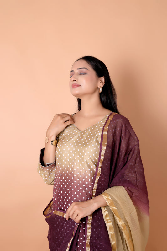BANDHANI- Ombre Hand Tie-Dye Suit Set