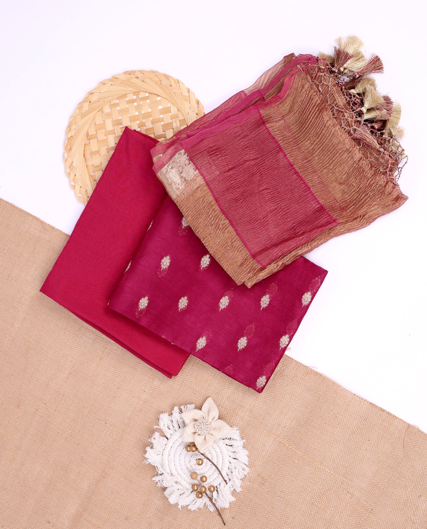 Pure Handloom- Chanderi Silk suit set