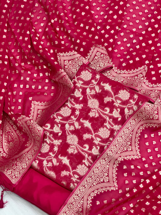 Banarasi Pure Crape Georgette Woven Suit