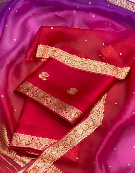 Pure Satin Dupion Banarasi Silk Suit Set