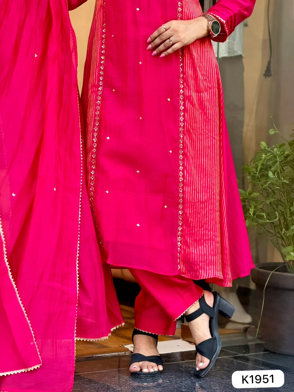 Premium Pure Banarasi Mal Chanderi A-Line Suit set