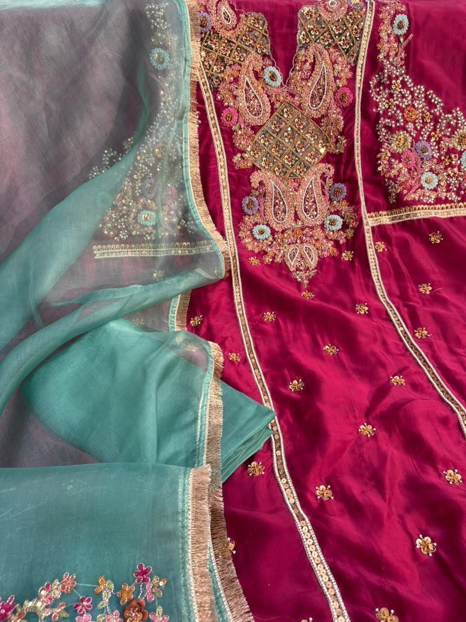 Luxury Embroidered Satin Silk