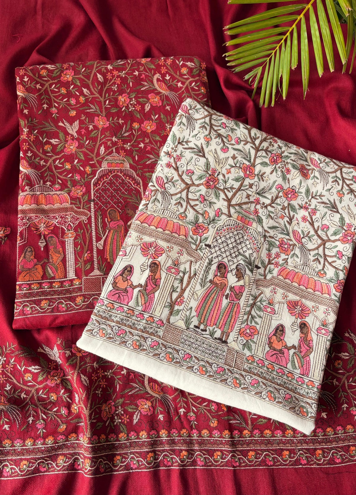 Kashmiri Pure Pashmina Embroidered Ensemble