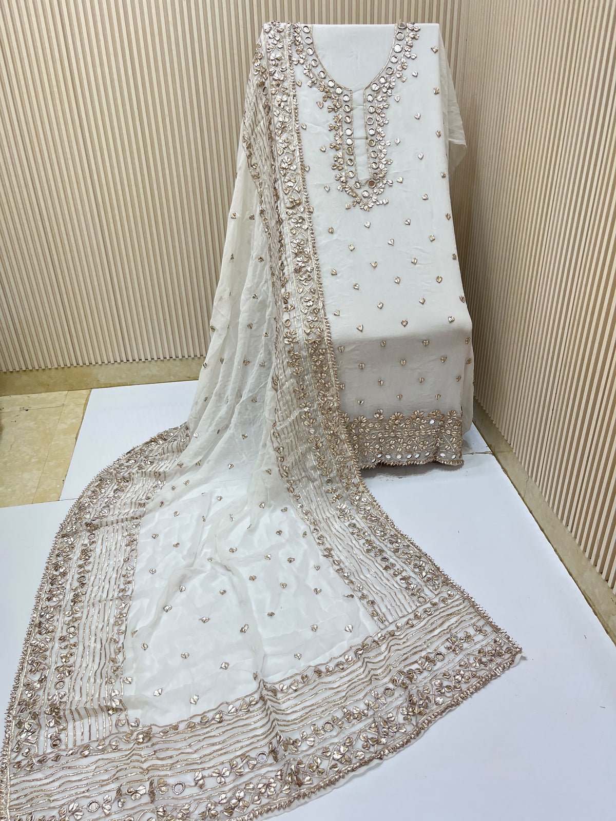 Real Mirror Gota Patti Handmade Suit Set