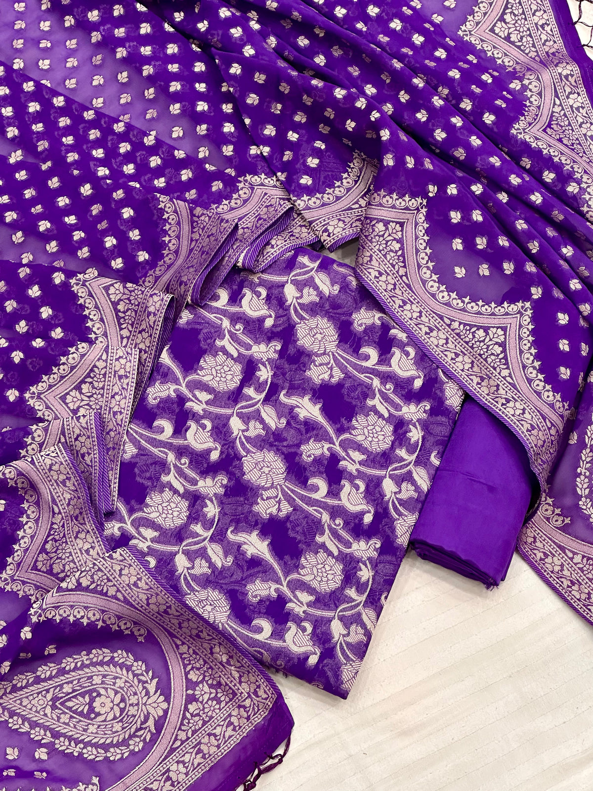 Banarasi Pure Crape Georgette Woven Suit