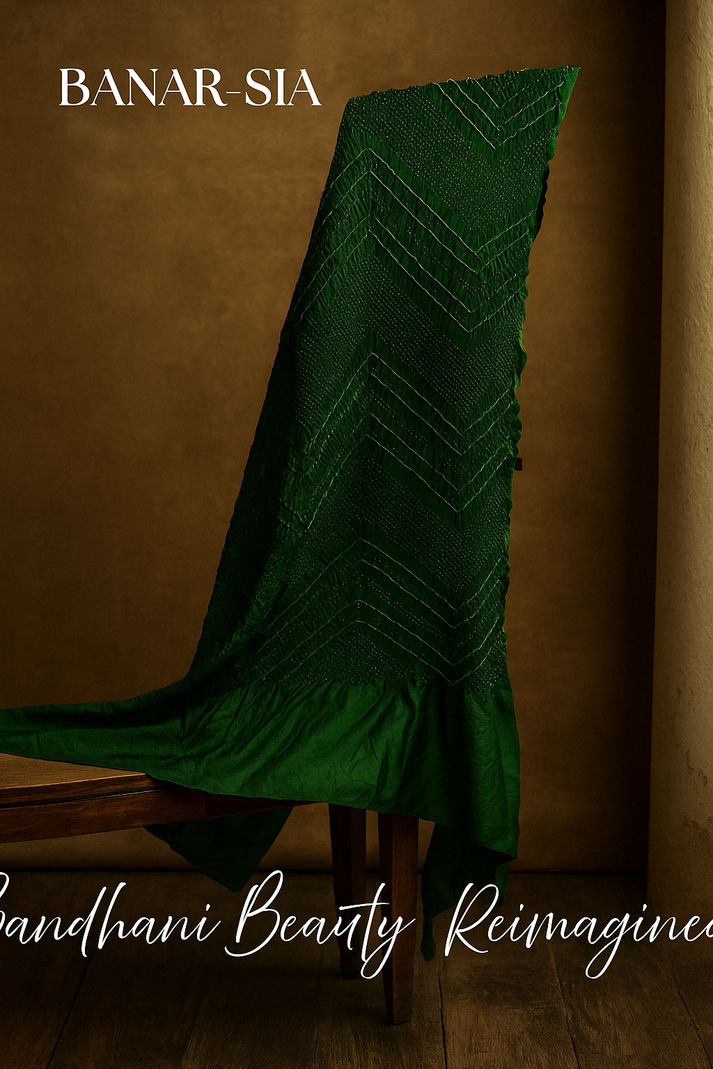 Pure Silk Bandhani Dupatta – Zig Zag Pattern