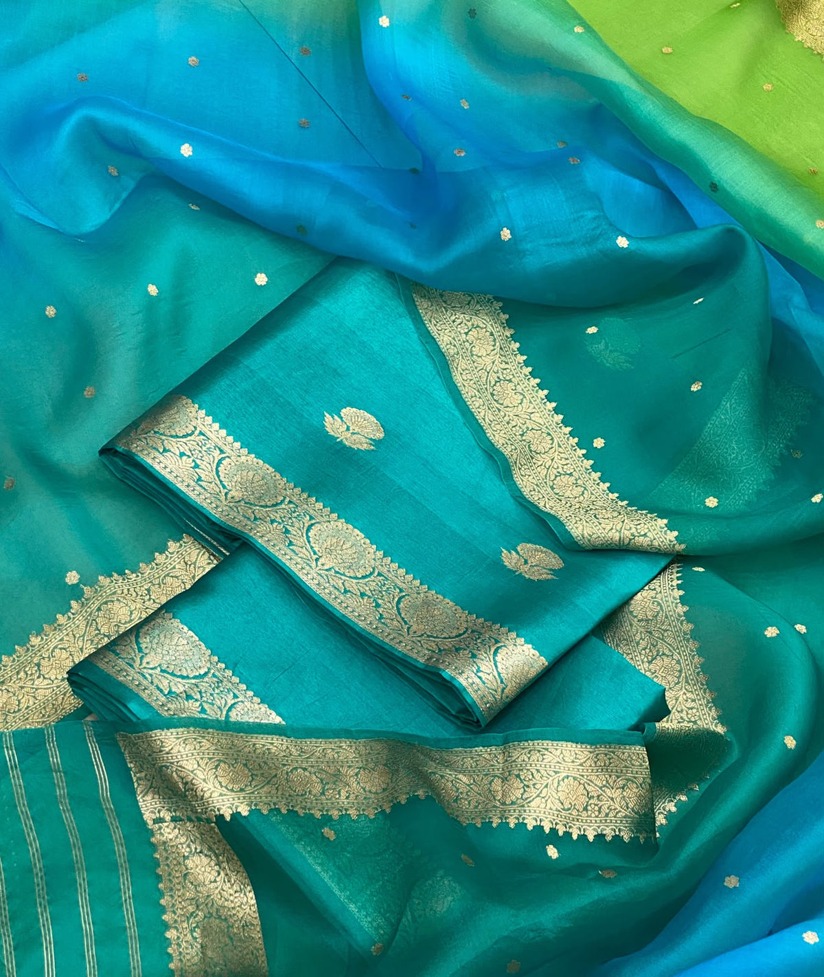 Pure Satin Dupion Banarasi Silk Suit Set