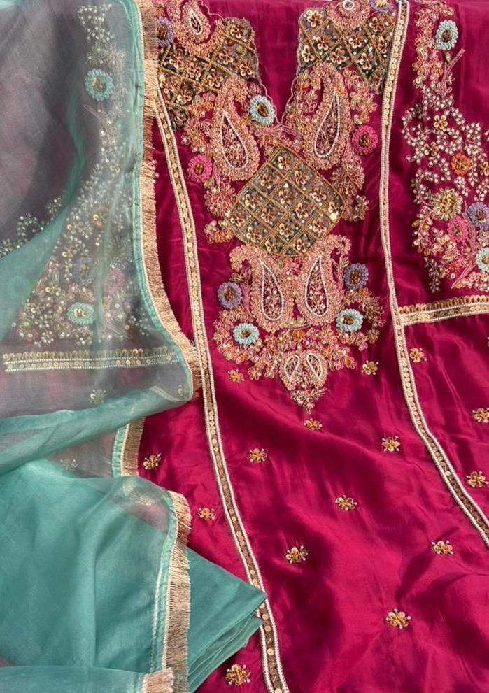Luxury Embroidered Satin Silk