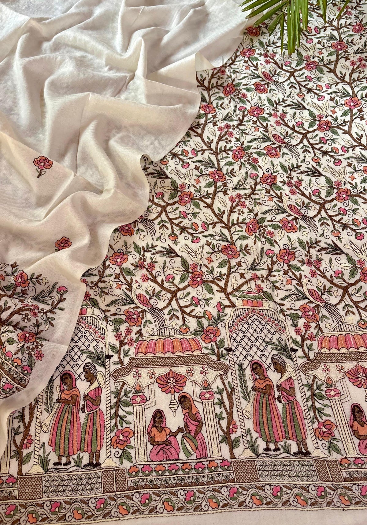 Kashmiri Pure Pashmina Embroidered Ensemble