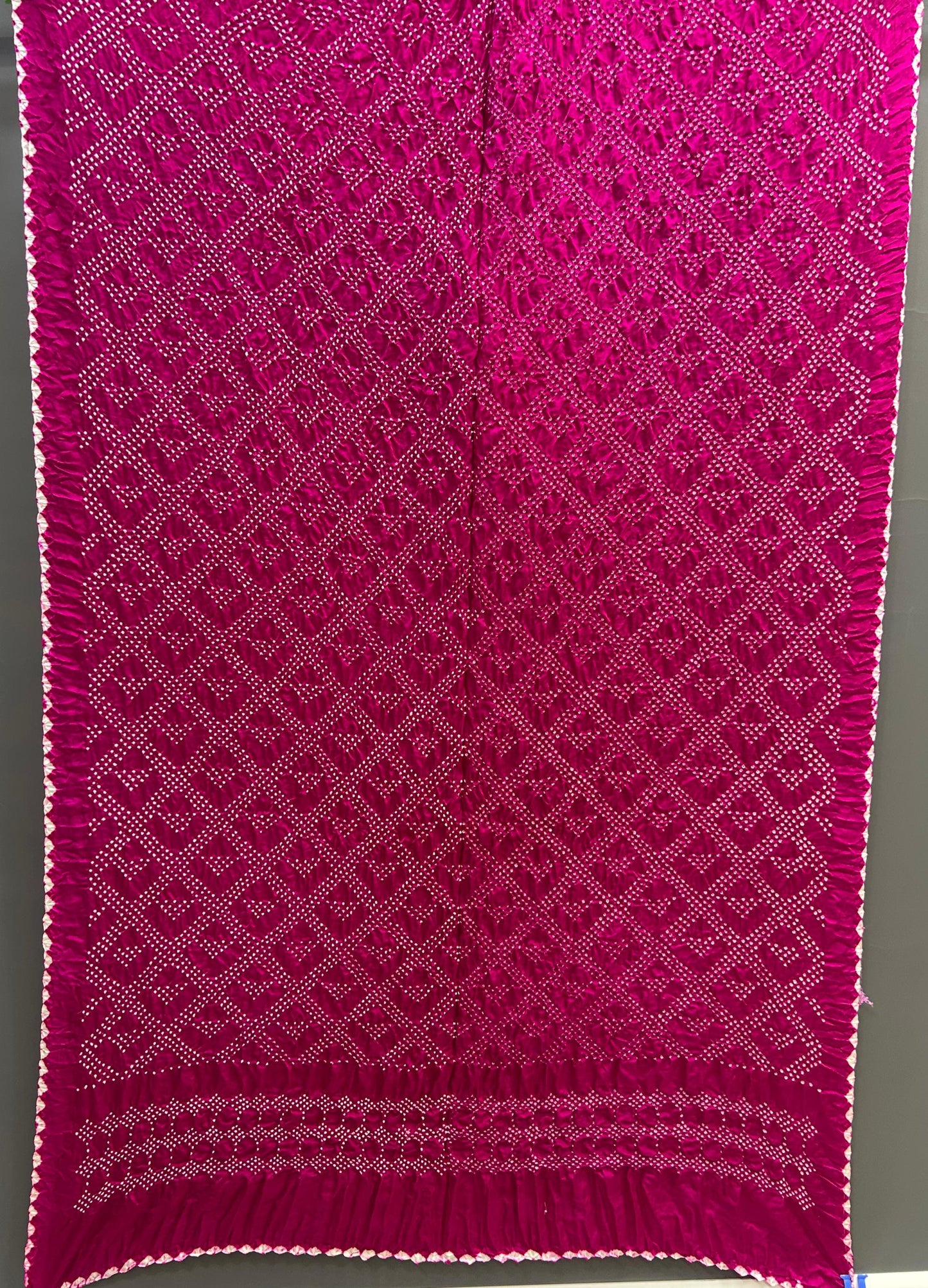 Pure Gajji Silk Hot Pink Bandhani Dupatta – Handcrafted Elegance