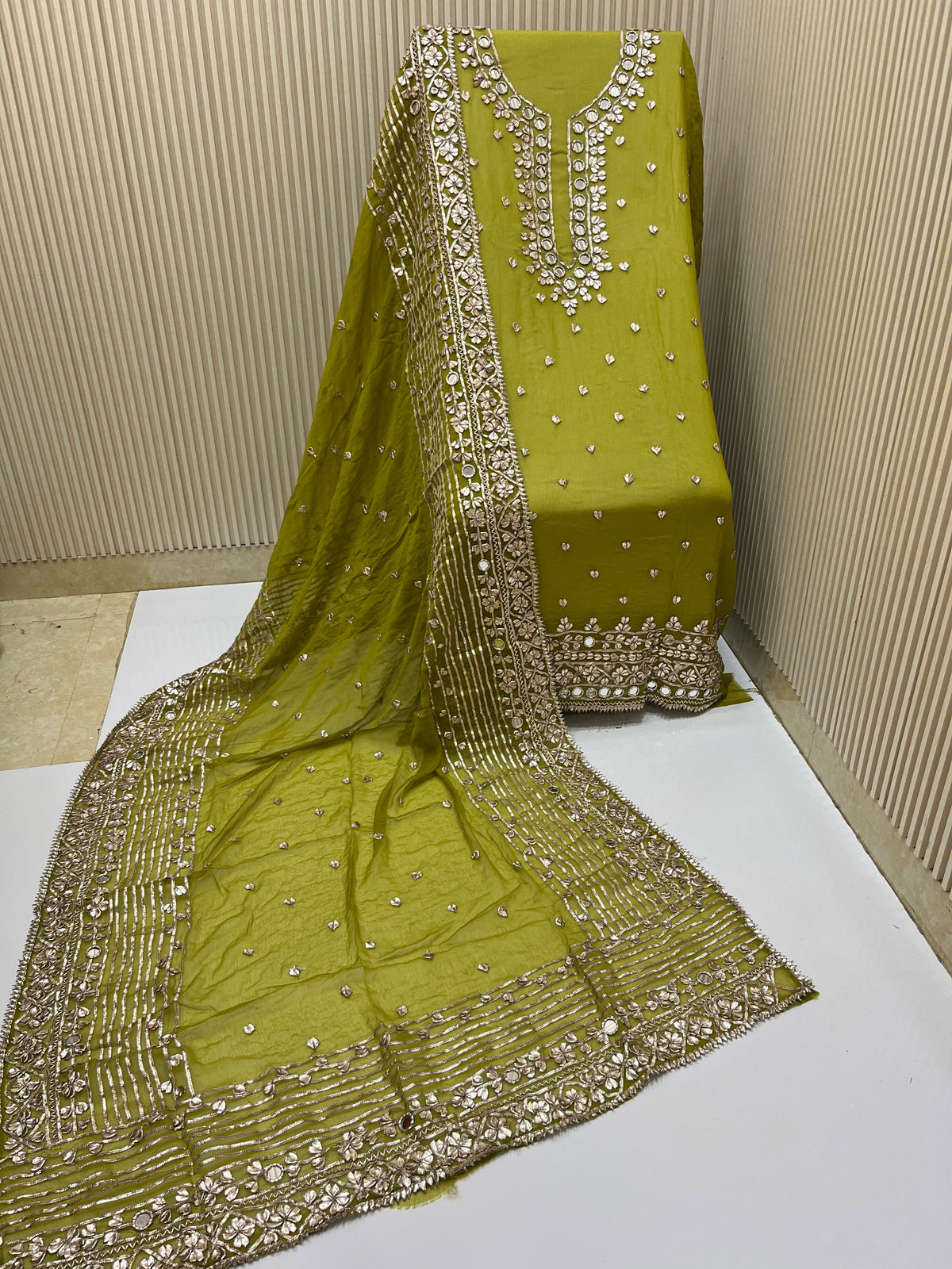 Real Mirror Gota Patti Handmade Suit Set