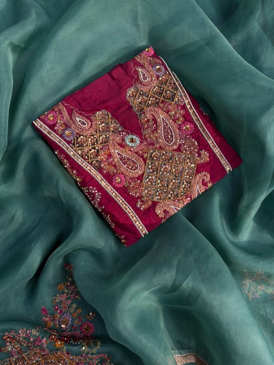Luxury Embroidered Satin Silk