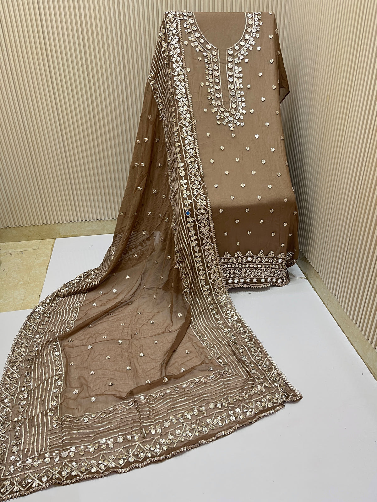Real Mirror Gota Patti Handmade Suit Set