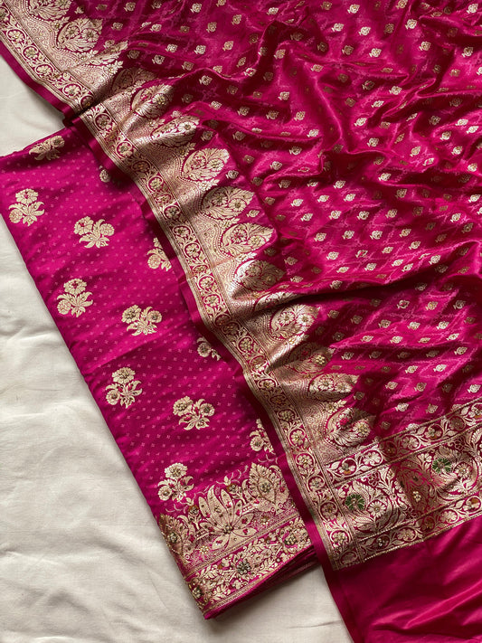 Pure Handloom Banarasi Katan Satin Silk - Suit set