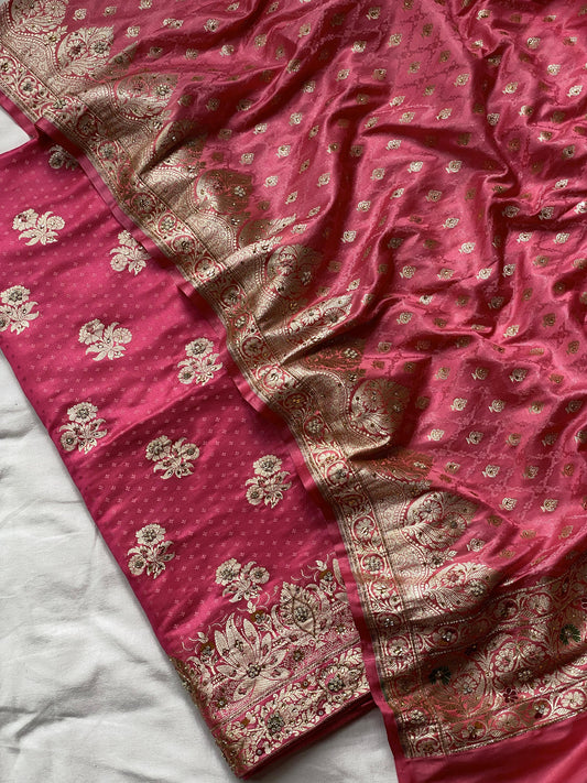 Pure Handloom Banarasi Katan Satin Silk - Suit set