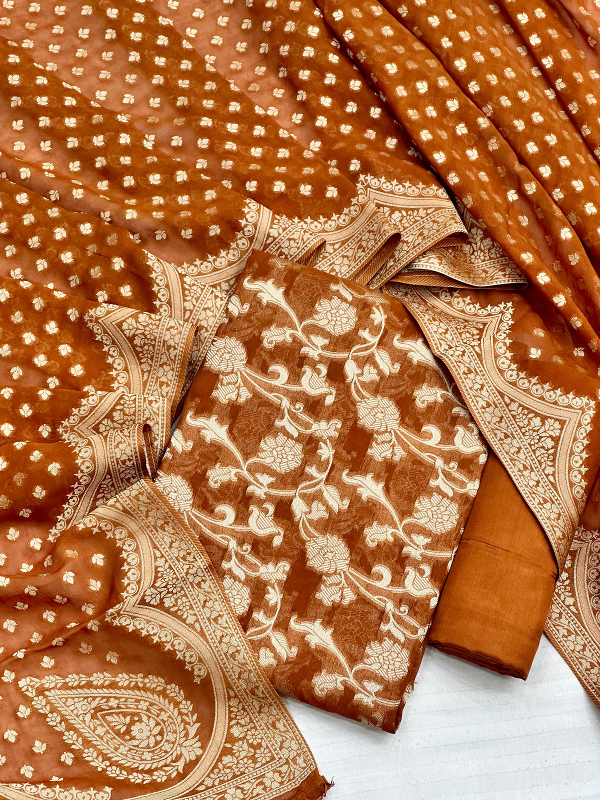 Banarasi Pure Crape Georgette Woven Suit