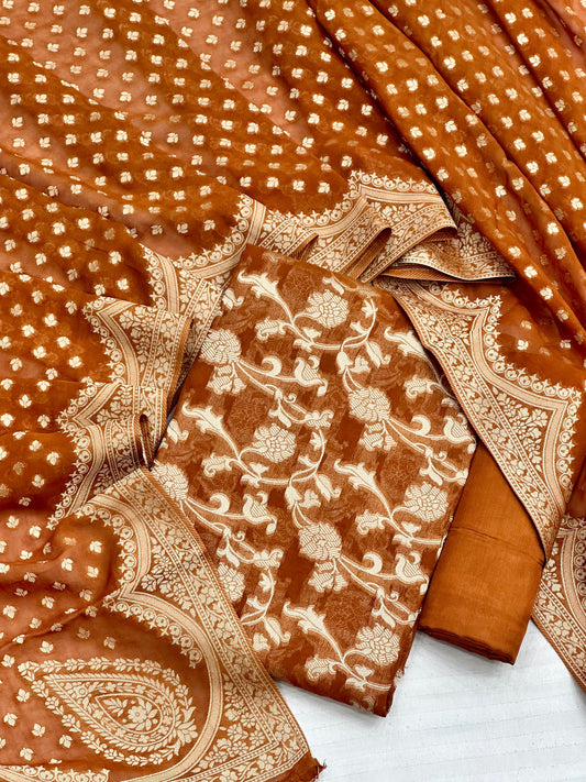 Banarasi Pure Crape Georgette Woven Suit